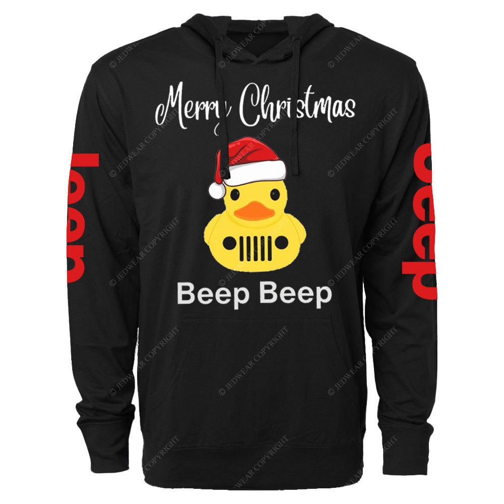 Funny Merry Christmas Duck Beep Beep Jp Oversized Lightweight Hoodie