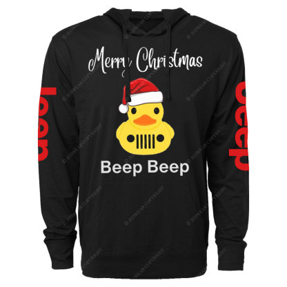 Funny Merry Christmas Duck Beep Beep Jp Oversized Lightweight Hoodie