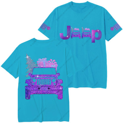 Jp Christmas Tree and Gifts Purple Bling Christmas T-Shirt