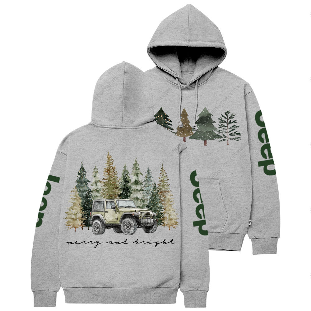 Jpmas Merry and Bright Christmas Tree Casual Hoodie