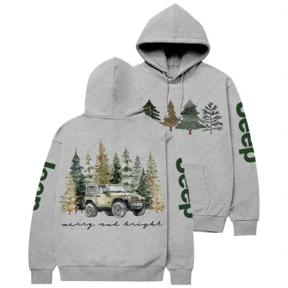 Jpmas Merry and Bright Christmas Tree Casual Hoodie