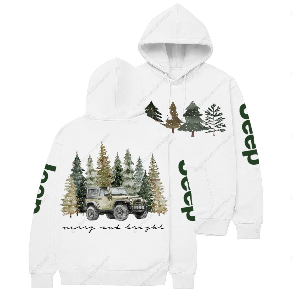 Jpmas Merry and Bright Christmas Tree Casual Hoodie