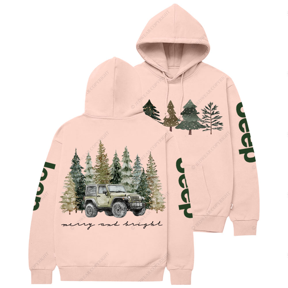 Jpmas Merry and Bright Christmas Tree Casual Hoodie
