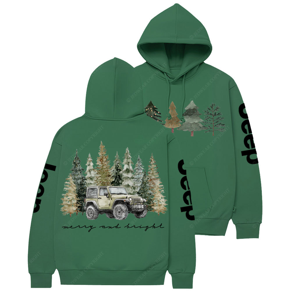 Jpmas Merry and Bright Christmas Tree Casual Hoodie