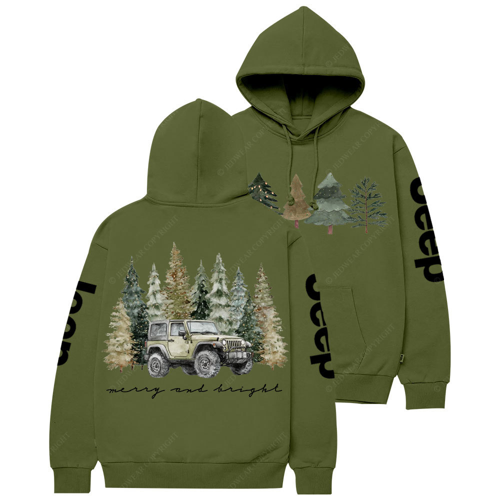 Jpmas Merry and Bright Christmas Tree Casual Hoodie