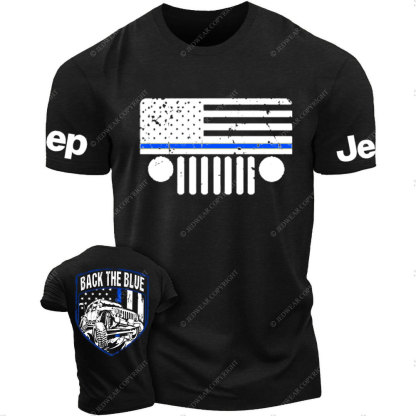 Jp Thin Blue Line Flag Back The Blue Police T-Shirt