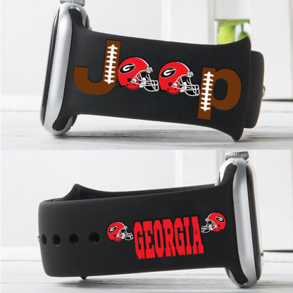 Georgia Jp Bulldog Red Helemet Grille Jp Print Watch Band