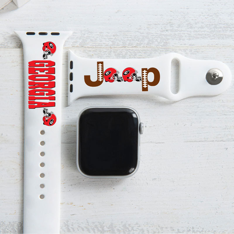 Georgia Jp Bulldog Red Helemet Grille Jp Print Watch Band