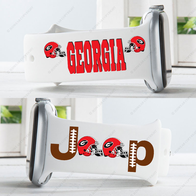 Georgia Jp Bulldog Red Helemet Grille Jp Print Watch Band