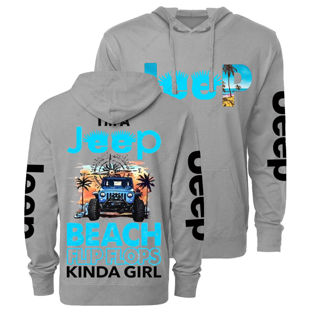 I'm A Jp Blue Beach Kinda Girl Oversized Lightweight Hoodie