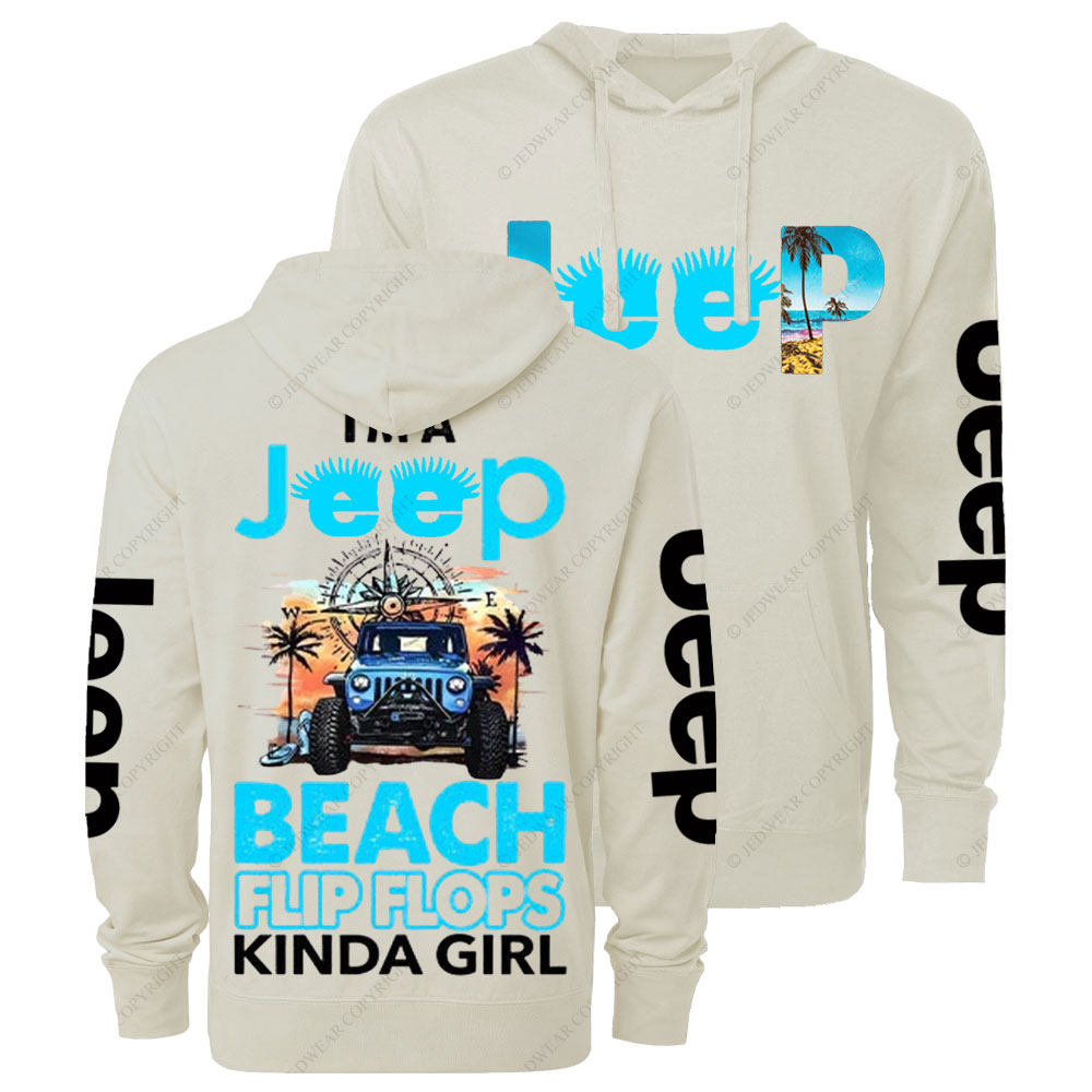 I'm A Jp Blue Beach Kinda Girl Oversized Lightweight Hoodie