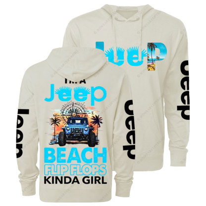 I'm A Jp Blue Beach Kinda Girl Oversized Lightweight Hoodie