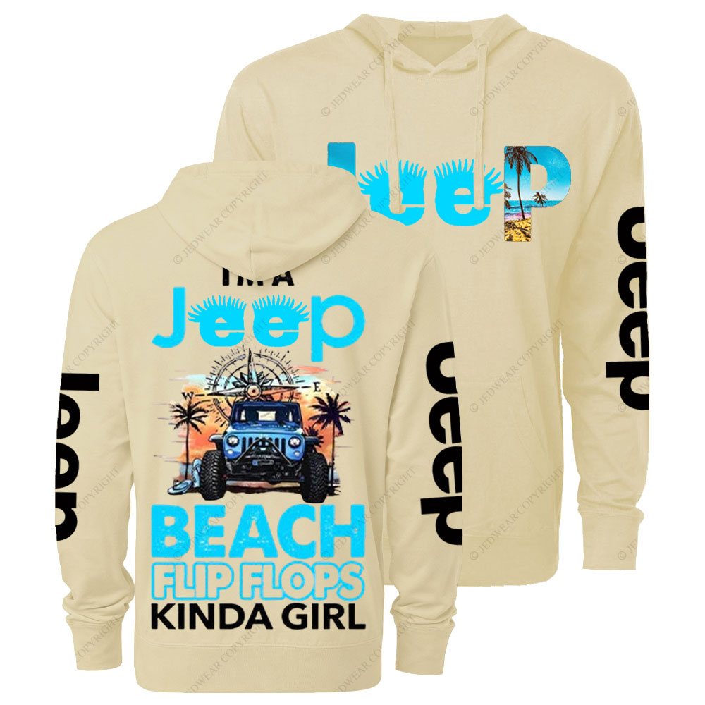 I'm A Jp Blue Beach Kinda Girl Oversized Lightweight Hoodie
