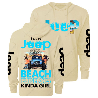 I'm A Jp Blue Beach Kinda Girl Oversized Lightweight Hoodie