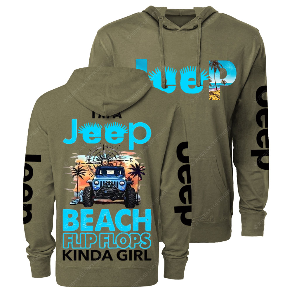 I'm A Jp Blue Beach Kinda Girl Oversized Lightweight Hoodie