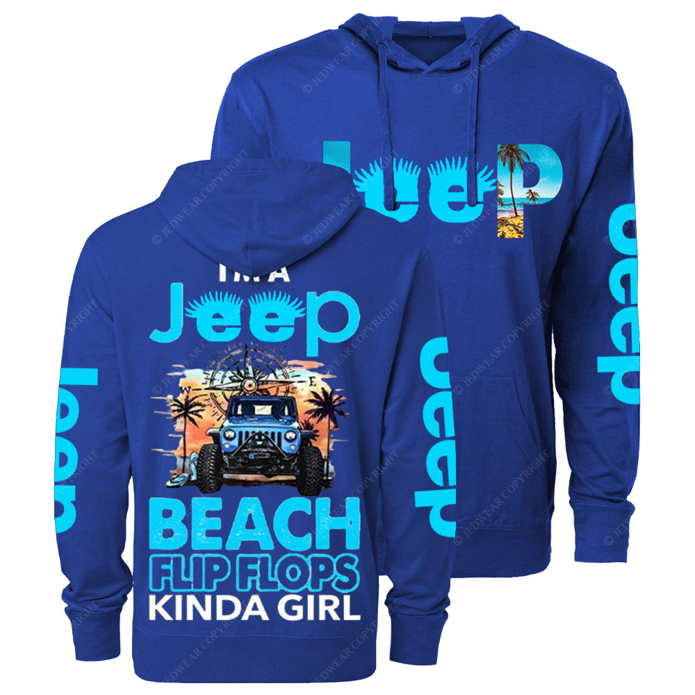 I'm A Jp Blue Beach Kinda Girl Oversized Lightweight Hoodie