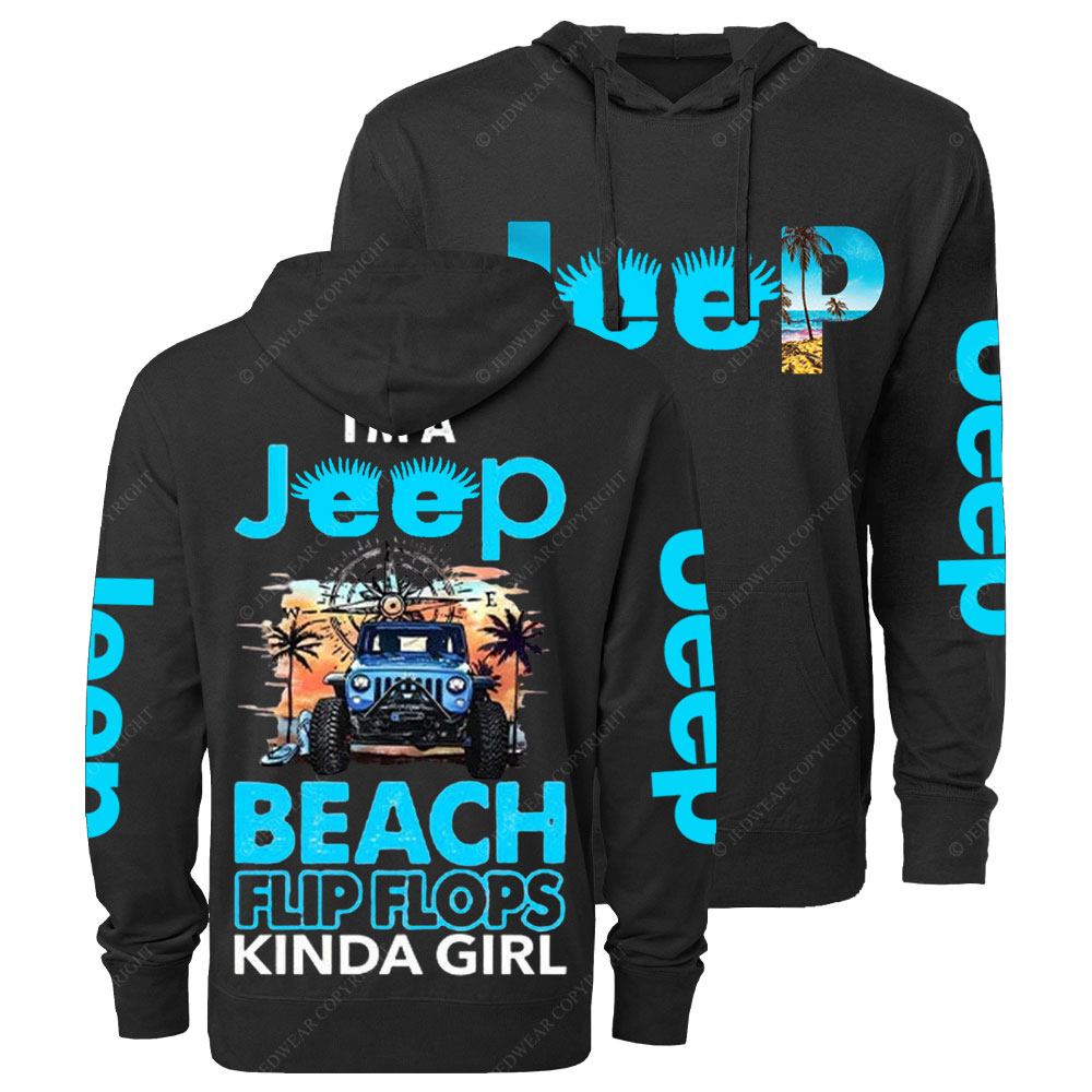 I'm A Jp Blue Beach Kinda Girl Oversized Lightweight Hoodie