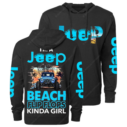 I'm A Jp Blue Beach Kinda Girl Oversized Lightweight Hoodie