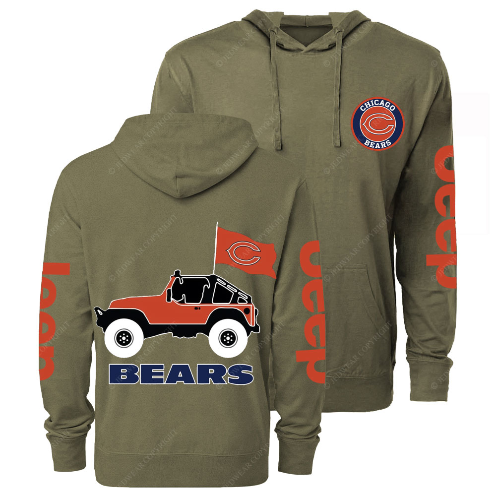 Chicago Bears Football Jp Oversized Lightweight Hoodie