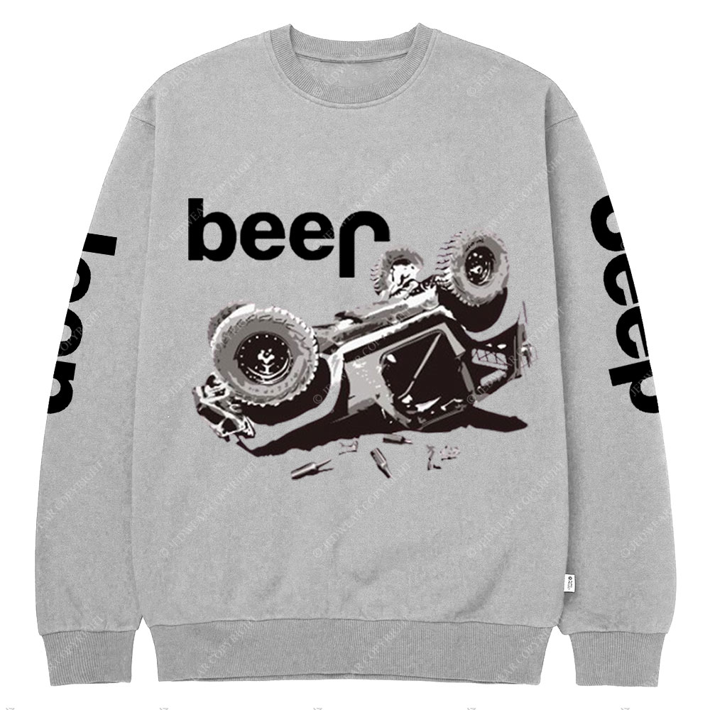 Funny Beer Overturn Jp Offroad Crew Neck Sweatshirt