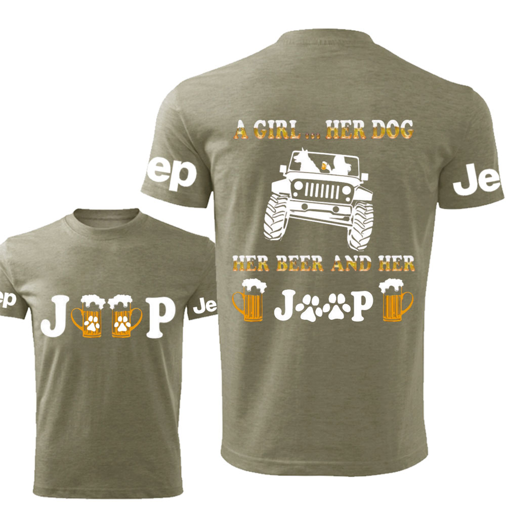 A Girl Her Dog Her Beer and Her Jp T-Shirt