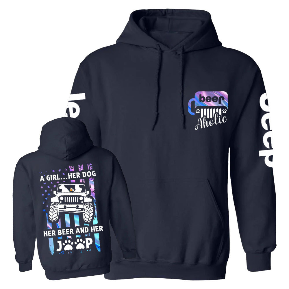 Jp Dog Beer Aholic Casual Hoodie