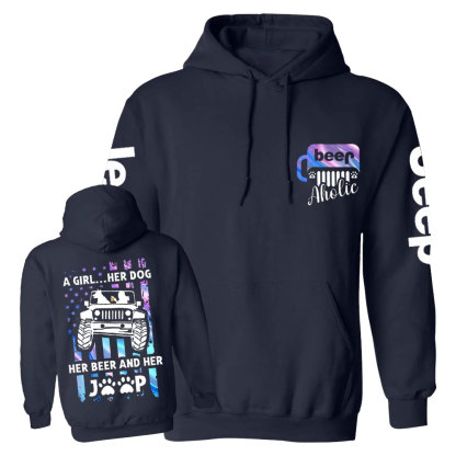 Jp Dog Beer Aholic Casual Hoodie