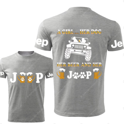 A Girl Her Dog Her Beer and Her Jp T-Shirt