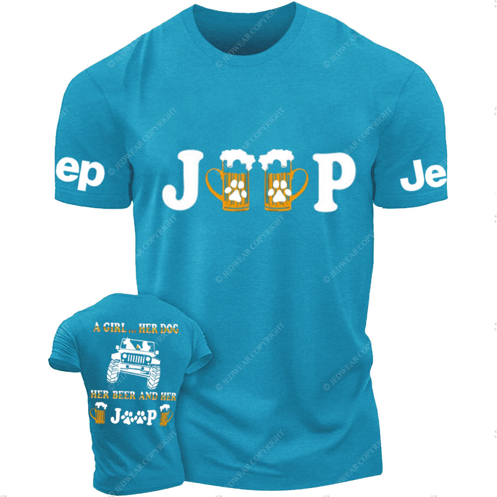A Girl Her Dog Her Beer and Her Jp T-Shirt