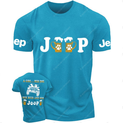 A Girl Her Dog Her Beer and Her Jp T-Shirt