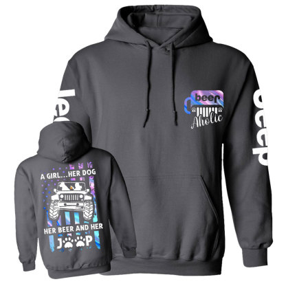 Jp Dog Beer Aholic Casual Hoodie