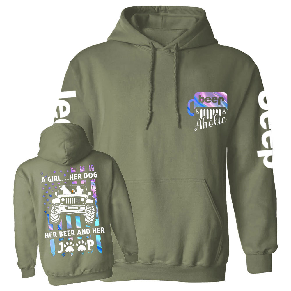 Jp Dog Beer Aholic Casual Hoodie