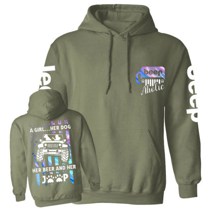 Jp Dog Beer Aholic Casual Hoodie