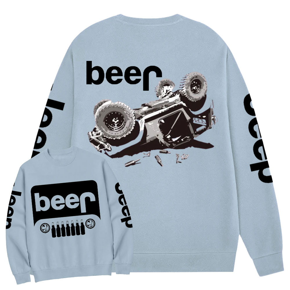 Funny Beer Overturn Jp Offroad Jp Grille Crew Neck Sweatshirt