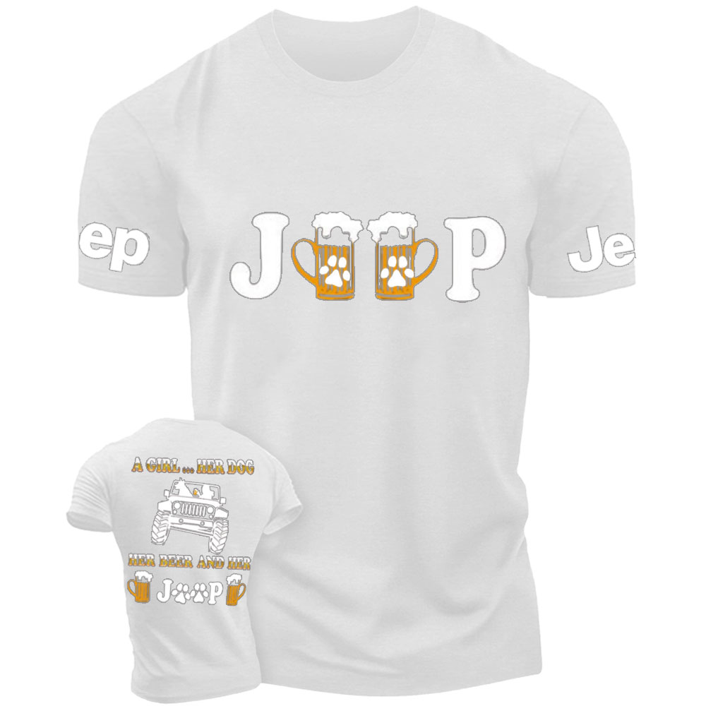 A Girl Her Dog Her Beer and Her Jp T-Shirt