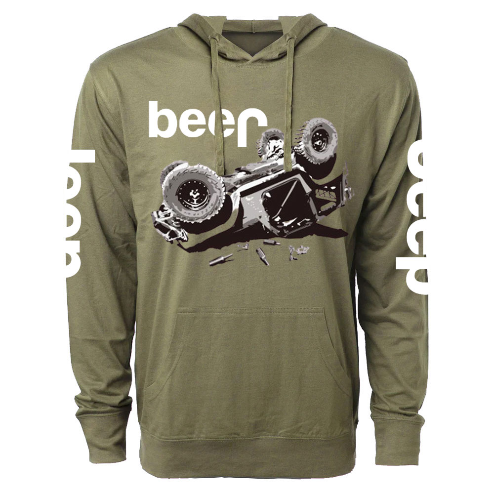 Funny Beer Overturn Jp Offroad Oversized Lightweight Hoodie