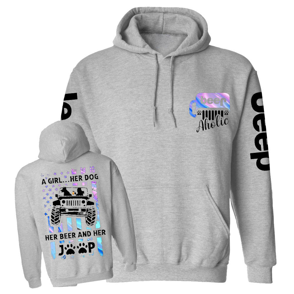 Jp Dog Beer Aholic Casual Hoodie
