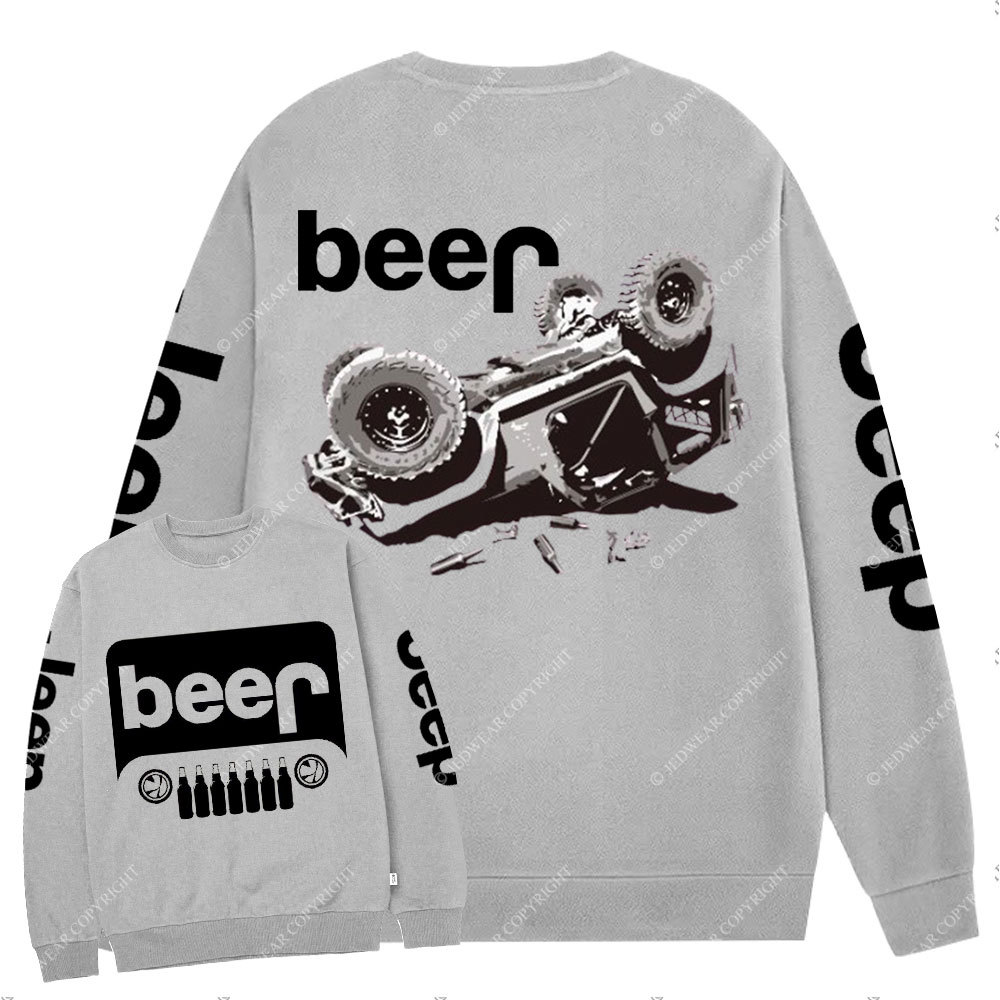 Funny Beer Overturn Jp Offroad Jp Grille Crew Neck Sweatshirt
