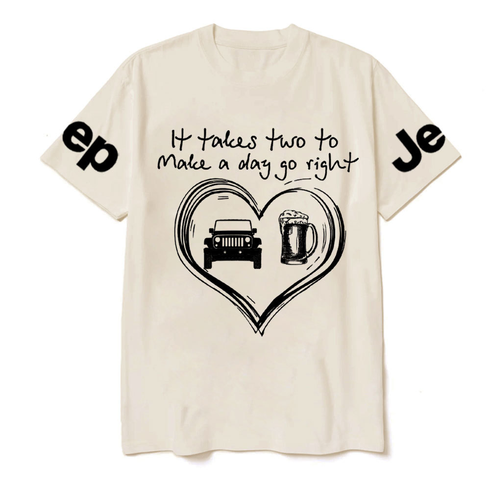 It Takes Two to Make a Day Go Right: Beer and Jp T-Shirt