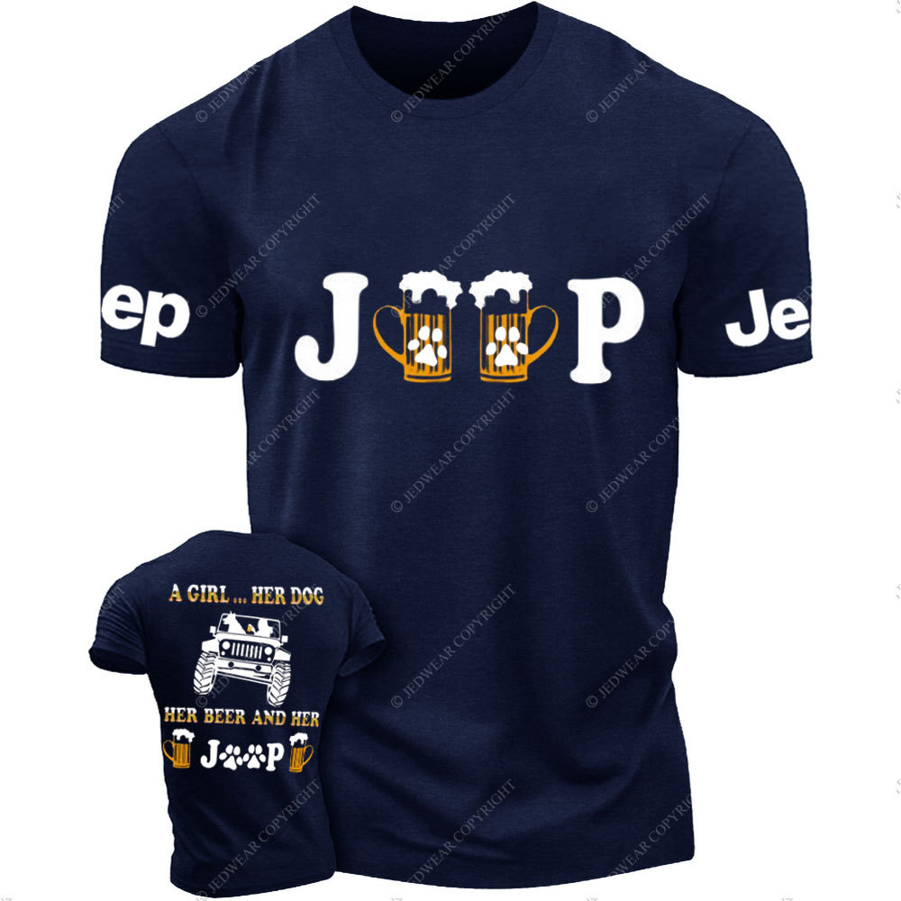 A Girl Her Dog Her Beer and Her Jp T-Shirt