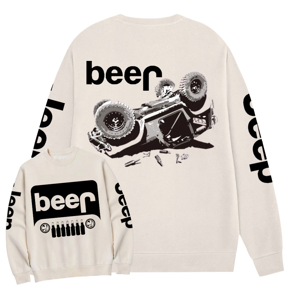 Funny Beer Overturn Jp Offroad Jp Grille Crew Neck Sweatshirt