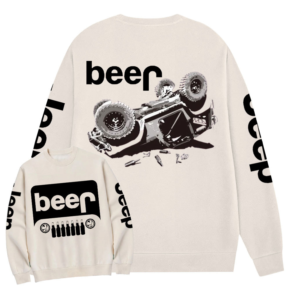 Funny Beer Overturn Jp Offroad Jp Grille Crew Neck Sweatshirt