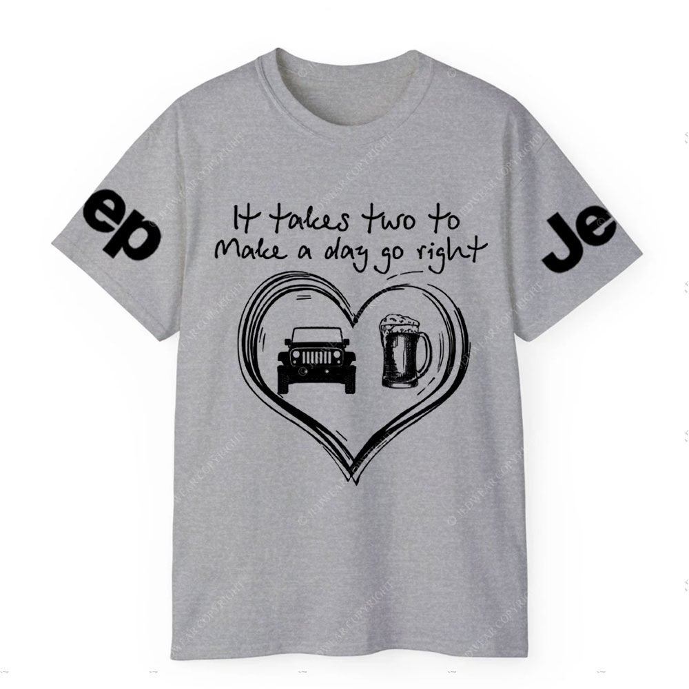 It Takes Two to Make a Day Go Right: Beer and Jp T-Shirt