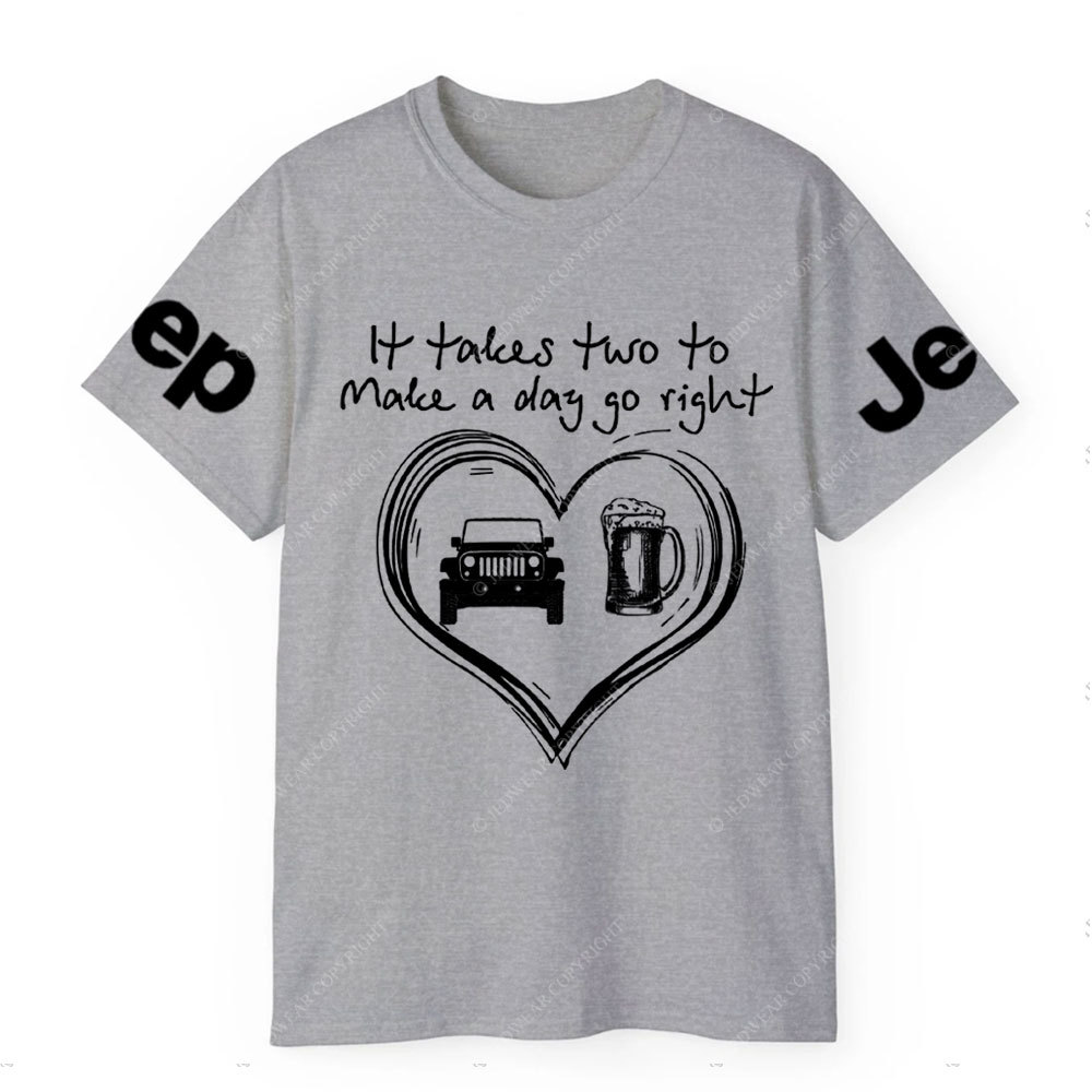 It Takes Two to Make a Day Go Right: Beer and Jp T-Shirt