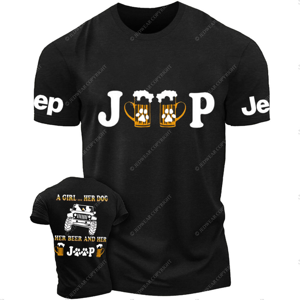 A Girl Her Dog Her Beer and Her Jp T-Shirt