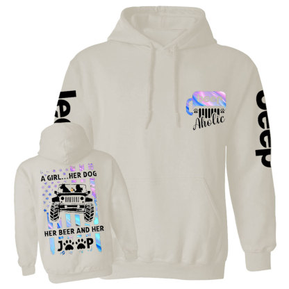 Jp Dog Beer Aholic Casual Hoodie
