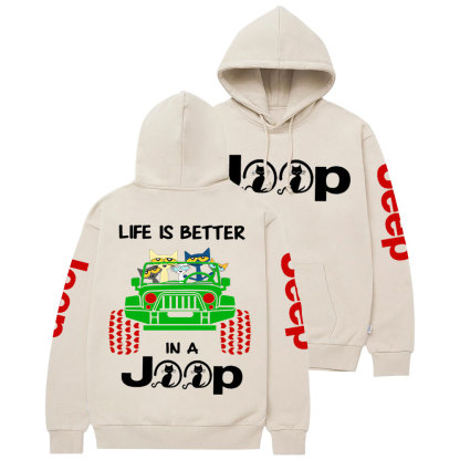 Life Is Better In A Jp With Funny Cats Christmas Casual Hoodie