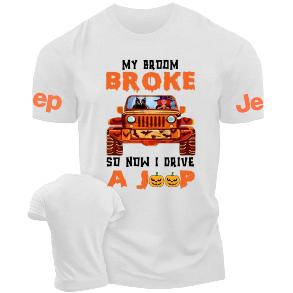 My Broom Broke So I drive A Jp Black Cat and Witch T-Shirt