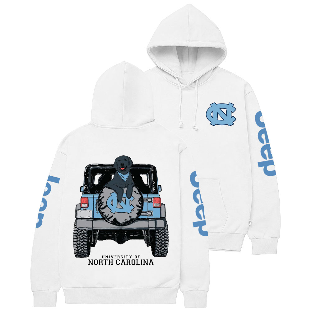 Carolina Tar Heels with Black Dog in Jp Casual Hoodie