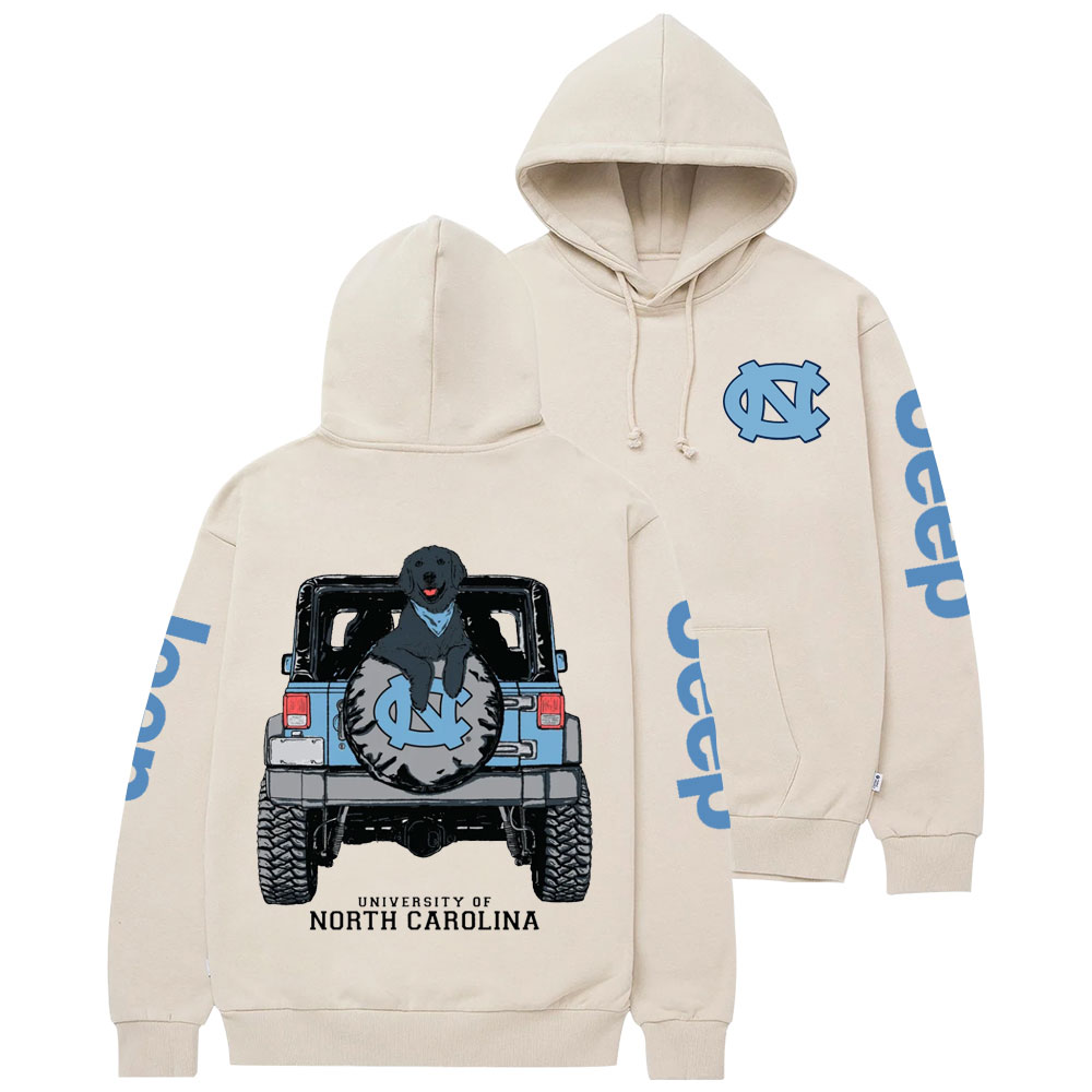 Carolina Tar Heels with Black Dog in Jp Casual Hoodie